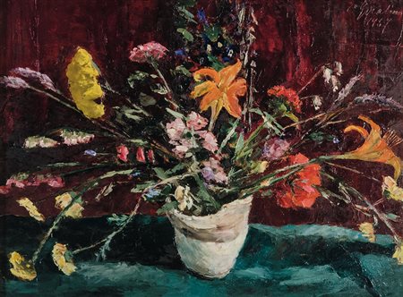 CESARINA GUALINO Casale Monferrato 1890 - Roma 1992 Vaso con fiori (al verso:...