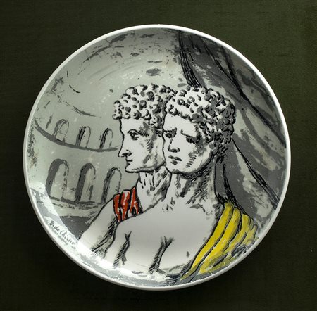 GIORGIO DE CHIRICO Volo 1888 – Roma 1978 I Gladiatori, Anni ‘60/’70 Ceramica...