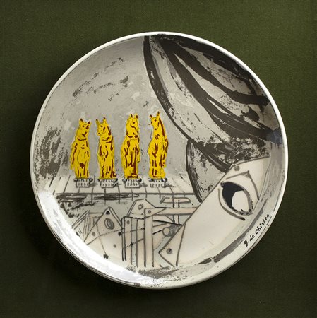 GIORGIO DE CHIRICO Volo 1888 – Roma 1978 Lo Spettacolo, Anni ‘60/’70 Ceramica...