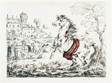 GIORGIO DE CHIRICO Volo 1888 – Roma 1978 “Cavalli e Ville”, cartella di sei...