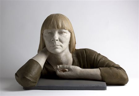 GIUSEPPE BERGOMI Brescia 1953 Ritratto di Alma, 1998 Terracotta policroma, 35...