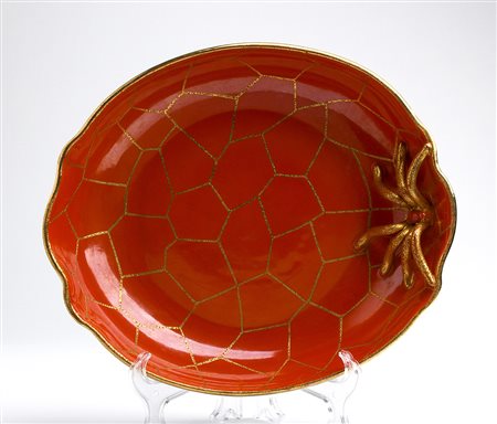 PUCCI - UMBERTIDE Centrotavola con decorazione a ragnatela e ragno, Anni ‘50...