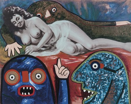 ENRICO BAJ Milano 1924 - Vergiate 2003 Contaminazioni Litografia e collage,...