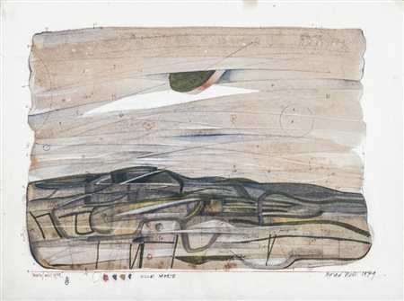 ASSADOUR Beirut 1943 Ville morte, 1979 Acquarello su carta, 28,5 x 37,5 cm...