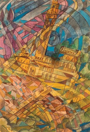 UBERTO BONETTI Viareggio 1909 – 1993 In picchiata verso Siena, Anni ‘30...