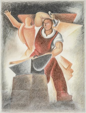 SILVIO CANEVARI Viterbo 1893 - Roma 1951 Il fabbro di Predappio, 1935...