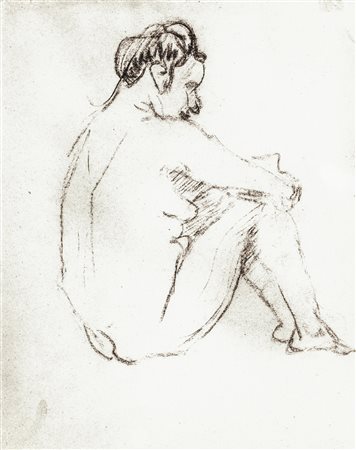 FAUSTO PIRANDELLO Roma, 1899 - 1975 Nudo seduto, 1943 Pastello su carta, 28 x...