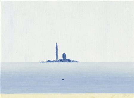 VIRGILIO GUIDI Roma 1891 - Venezia 1984 San Giorgio, Venezia, 1981 Olio su...