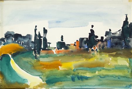 DOMENICO CANTATORE Ruvo di Puglia 1906 – Parigi 1998 Paesaggio, 1954...