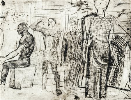 MARIO SIRONI Sassari 1885 – Milano 1961 Senza titolo (Studio per parete...