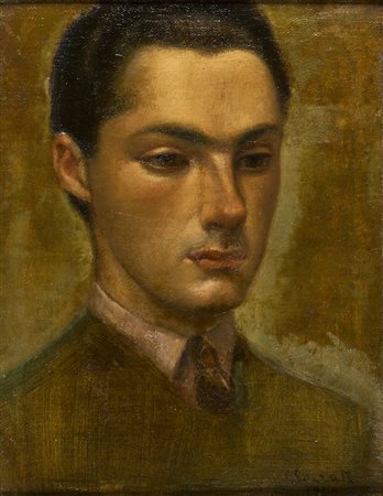 CARLO SOCRATE Mezzanabigli 1889 – Roma 1967 Ritratto di giovane, 1940 Olio su...