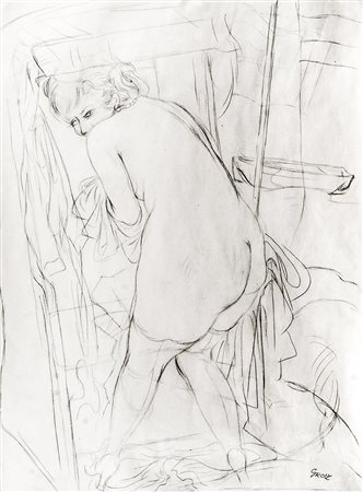 GEORGE GROSZ Berlino 1893 – 1959 Donna che si veste, 1929-30 Matita su carta,...