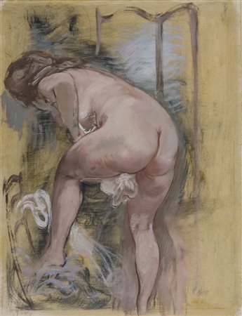 GEORGE GROSZ Berlino 1893 – 1959 Nudo femminile, 1940 Tecnica mista e olio su...