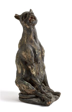 AGENORE FABBRI Pistoia 1911 - Savona 1998 Gatto Feroce, 1949 Scultura in...