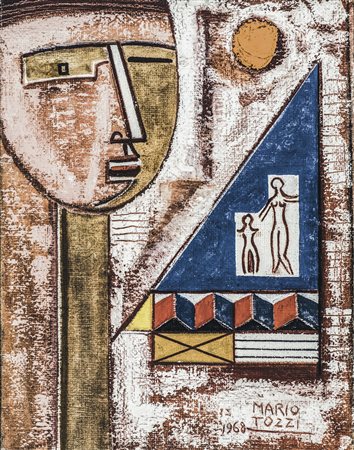 MARIO TOZZI Fossombrone 1895 - Saint-Jean-di-Gard 1979 Testina, 1968 Olio su...