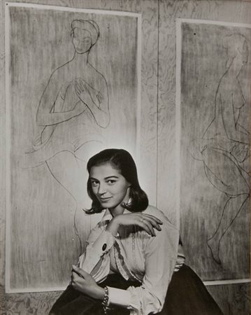 Yousuf Karsh Marisa Pavan - 1954 fotografia in bianco e nero. Esemplare unico...