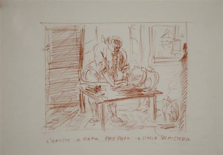 Mario Della Vedova L’artista a Roma prepara la lingua salmistrata - 1991...