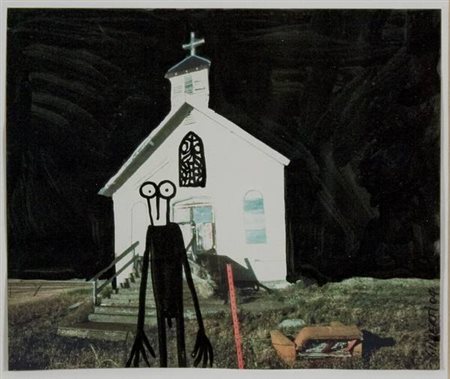 Fausto Gilberti Senza titolo - 2004 intervento pittorico su stampa cm. 13x16...