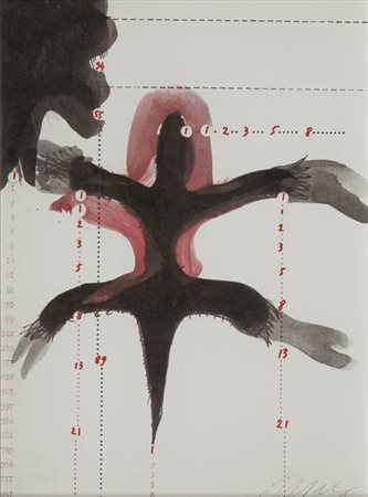 Mario Merz Melpomene - fotolitografia a 4 colori, es. 4735/5000 cm. 28x20...