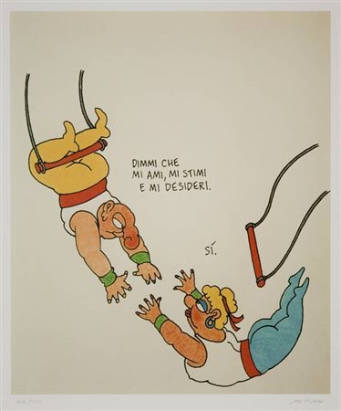 Tullio Francesco Altan Senza titolo litografia offset, es. 44/100 cm. 50x42...