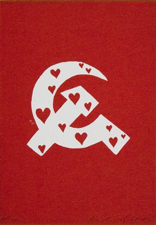 Milan Knizak Falce e martello - 1968/1972 multiplo, es. 48/100 cm. 21x14...