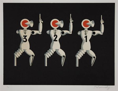 Alexander Xanti Schawinsky I furfanti - 1976 litografia, es. 88/99 cm. 33x44...