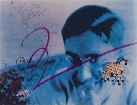 Nam June Paik Senza titolo stampa, es. 69/299 cm. 27x35 Firma al centro a dx