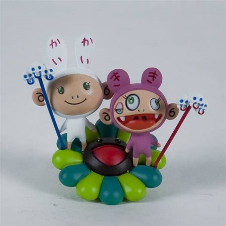 Takashi Murakami Kaikai Kikki & Flower brown - 2004 scultura in plastica...