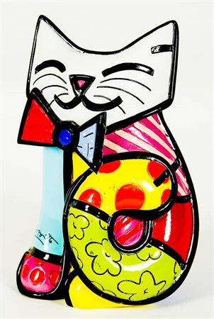 Romero Britto Fun cat scultura in plastica colorata es. 0037/4000 cm....