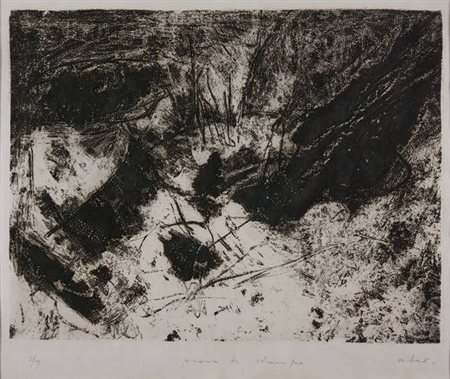 Afro Selva Madre - 1960 acquaforte, es. prova di stampa 3/7 cm. 40x51...