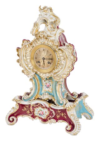 OROLOGIO Luigi Filippo in porcellana nei toni del bianco, del turchese e del...