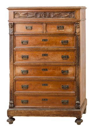 SETTIMINO stile Umbertino in noce. Sicilia primi '900 Misure: cm 104 x 51 x h...