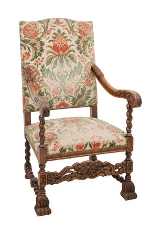 POLTRONA da studio in rovere. Nord Europa XIX secolo Misure: cm 64 x 66 x h 114