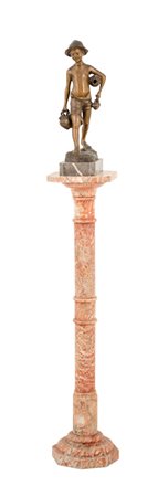 SCULTURA in bronzo, fusione a cera persa raffigurante "acquaiolo", base in...