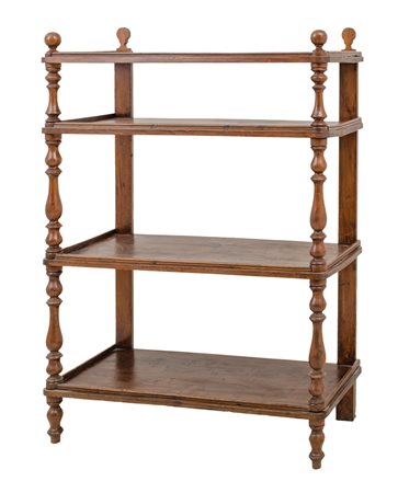 CARTIERA a quattro ripiani in noce. Sicilia XIX secolo Misure: cm 100 x 43 x...