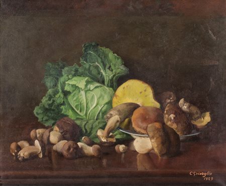 C. GRISOGLIO OLIO su tela "natura morta", firmato in basso a destra. Datato...