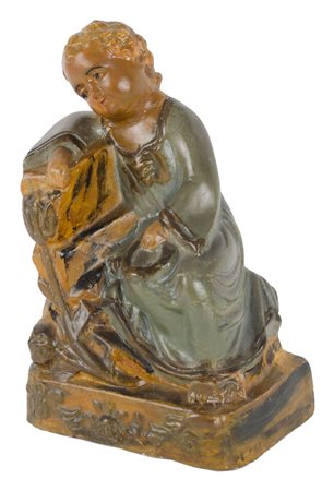 SCULTURA in gesso policromo raffigurante "Bambinello". Italia XIX secolo...