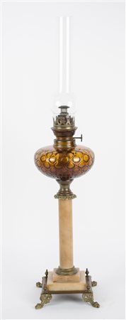 LUME a petrolio in onice con boccia porta petrolio in vetro. Sicilia primi...