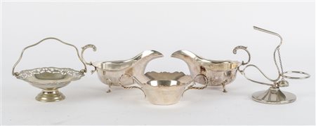 LOTTO composto da tre SALSIERE, CESTINO e da PORTA TAZZA in Sheffield....