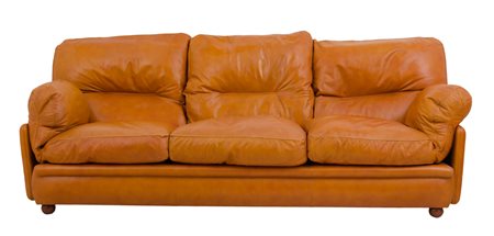 DIVANO in pelle Frau. XX secolo Misure: cm 222 x 88 x h 84