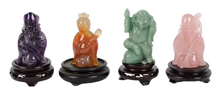 LOTTO composto da SCULTURA in giada raffigurante "personaggi", SCULTURA in...