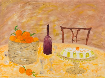 MIRIAM OLIO su tela "natura morta", firmato in basso a destra. XX secolo...