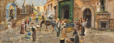 FRANCESCO TAMMARO (1939) OLIO su tavoletta "scorcio di Napoli", firmato in...