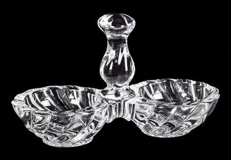 MENAGE sale e pepe in cristallo Baccarat. Anni '70 Misure: h cm 7,5