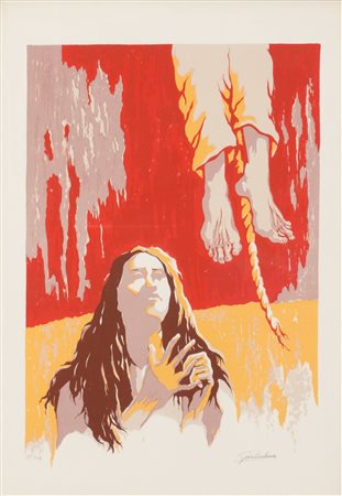 GIANBECCHINA (Sambuca di Sicilia 1909 - Palermo 2001) LITOGRAFIA "bambina"....