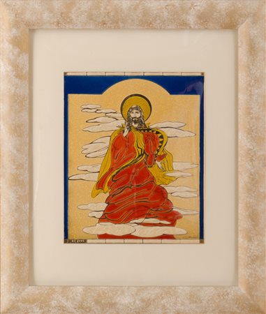 ANTONIO NOCERA (Caivano (NA) 1949) SMALTO su fondo in ottone "ascensione",...