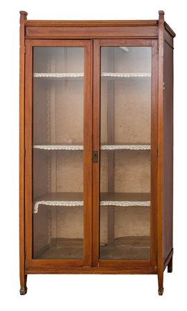 VETRINA Liberty in mogano. Sicilia primi '900 Misure: cm 116 x 41 x h 218