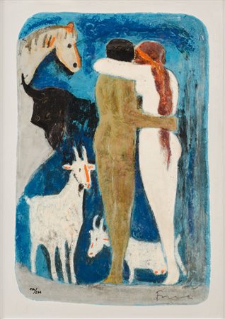 SALVATORE FIUME (Comiso (Rg) 1915 - Milano 1997) LITOGRAFIA a colori...