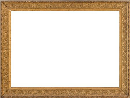 CORNICE Liberty in legno dorato (cm 78 x 102) Primi '900 Misure: cm 91 x 121