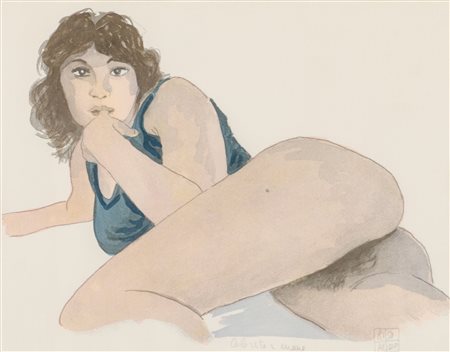 ALDO RISO (Santa Maria di Leuca (Le) 1929 - Roma 2008) LITOGRAFIA colorata a...